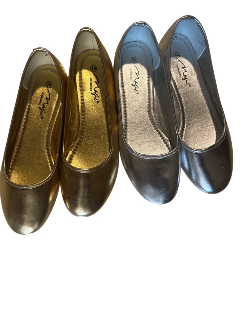 Magic collection bundle of Metallic Gold & Silver Ballet Flats SZ 8.5